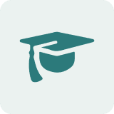 Graduation cap icon on light background