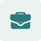 Business briefcase symbol in teal