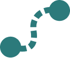 Abstract teal circles on black background