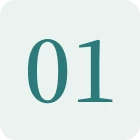 Teal number 01 on light background