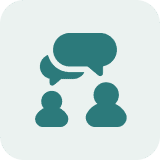 Messaging app logo with conversation theme